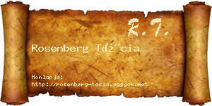 Rosenberg Tácia névjegykártya